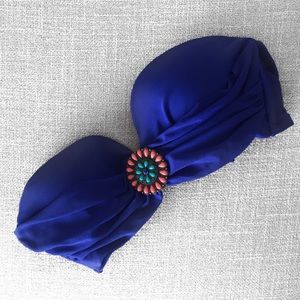 Xhilaration Cobalt Blue Bandeau Bikini Top – Size Small